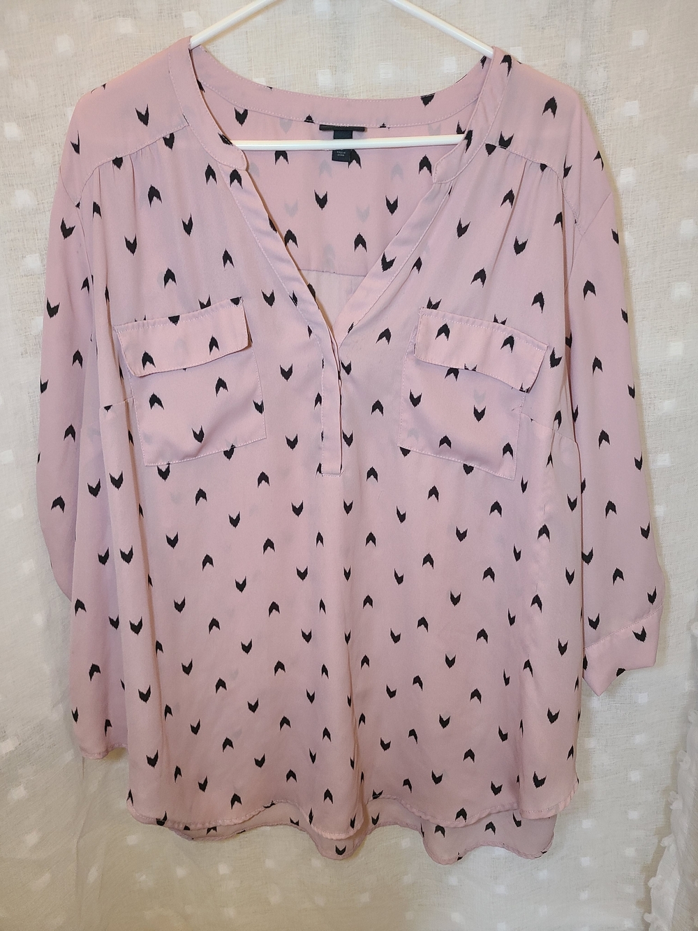 torrid Dusty Pink Blouse with Black Chevron Print